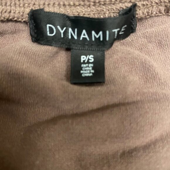 🔥 Dynamite Brown Long Sleeve Ruched Crop Top (P/S) - Picture 6 of 7